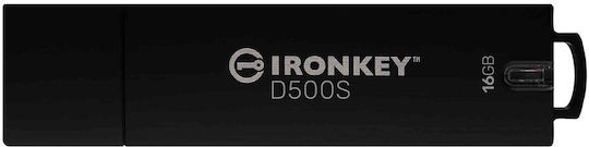 Kingston Ironkey D500s 16GB USB 3.2 Stick Black