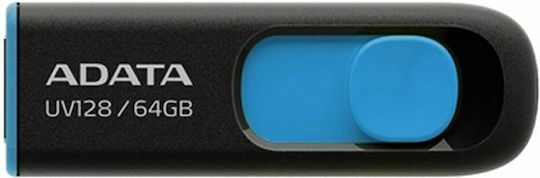 Adata Dashdrive Uv128 64GB USB 2.0 Stick Μαύρο
