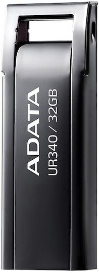 Adata Ur340 32GB USB 2.0 Stick Μαύρο