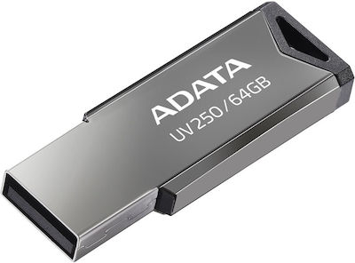 Adata Uv250 64GB USB 2.0 Stick Ασημί