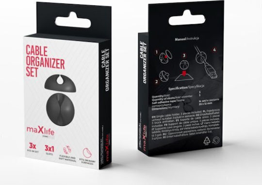 Maxlife Cable Clips 3pcs Black