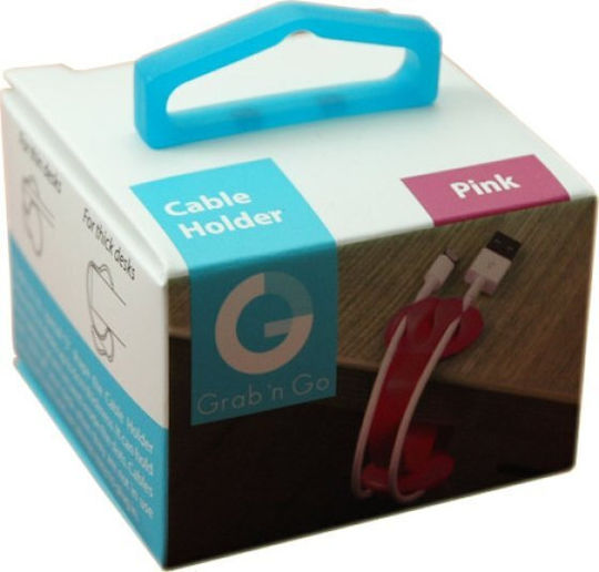 GRAB N GO Silicone Holder Кабелни клипсове за организиране 1бр Розов