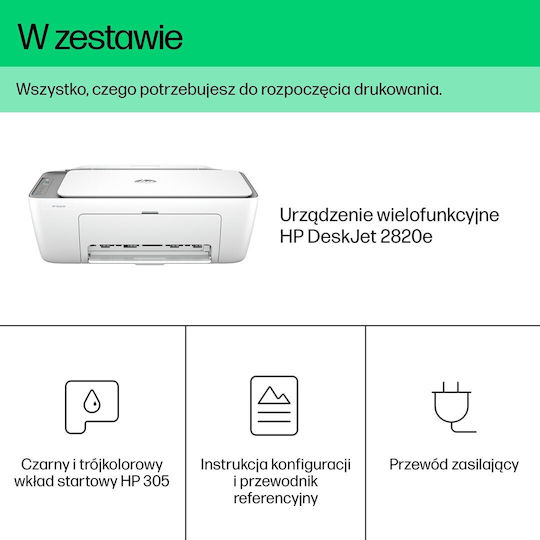 HP Deskjet 2820e Έγχρωμο Πολυμηχάνημα Inkjet