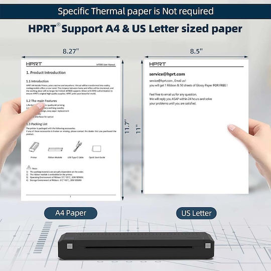 HPRT MT-800 Ασπρόμαυρος Εκτυπωτής Θερμικός