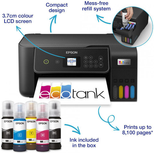 Epson EcoTank L3280 Colour All In One Inkjet Printer with WiFi and Mobile Printing