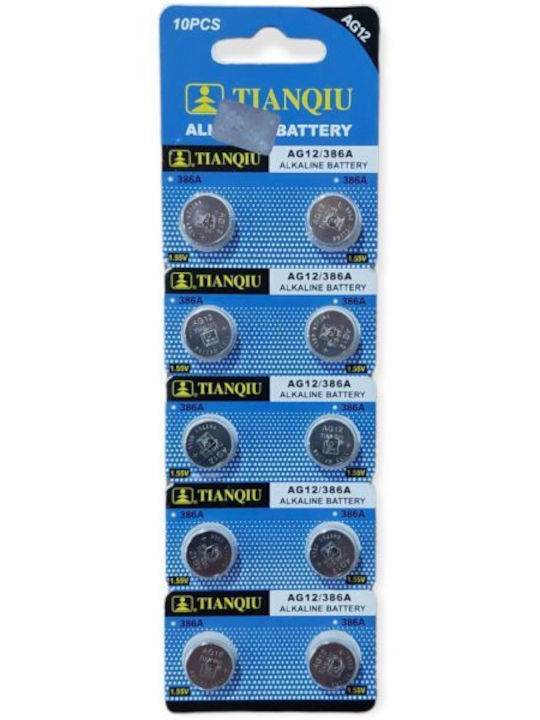TianQiu AG12 Αλκαλικές Μπαταρίες Ρολογιών LR43 1.5V 10τμχ