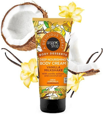 Natura Siberica Organic Shop Body Desserts Vanilla Milkshake Hidratantă Crema pentru Corp cu Aromă de Vanilie 150ml