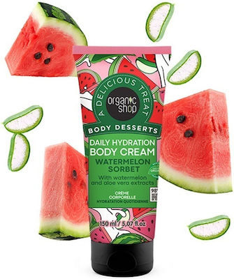 Natura Siberica Organic Shop Body Desserts Watermelon Sorbet Feuchtigkeitsspendende Creme Körper 150ml