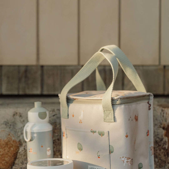 Little Dutch Little Farm School Insulated Hand Lunch Bag Green 20x12x21.5cm