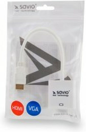 Savio Μετατροπέας HDMI male σε VGA female Λευκό 1τμχ CL-27/B