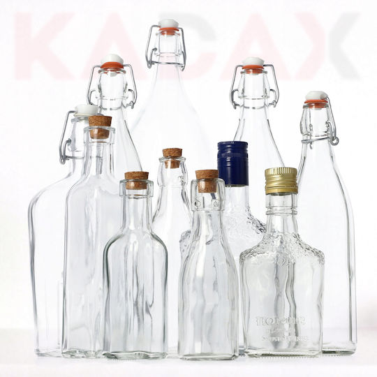Kadax Μπουκάλι Νερού Γυάλινο με Φελλό Διάφανο 1000ml Kadax Μπουκάλι Νερού Γυάλινο με Φελλό Διάφανο 1000ml