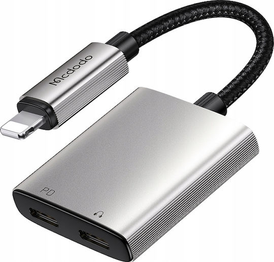 Mcdodo 2in1 Μετατροπέας Lightning male σε Lightning female Ασημί 1τμχ