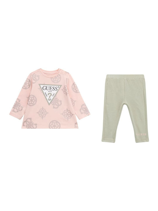 Guess Kids Set with Leggings Winter 2pcs Pink