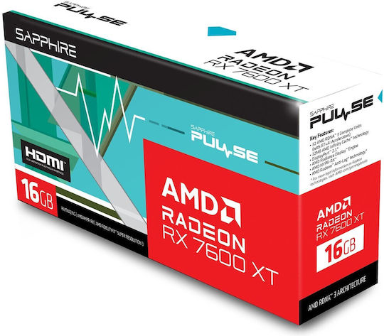 Sapphire Radeon RX 7600 XT 16GB GDDR6 Pulse Κάρτα Γραφικών