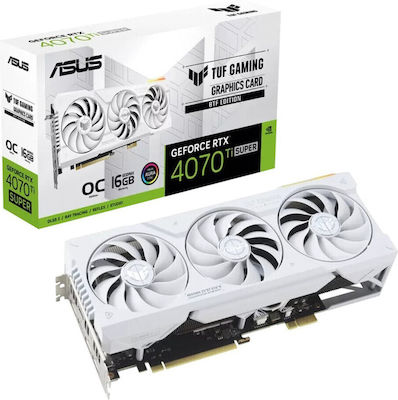 Asus GeForce RTX 4070 Ti Super 16GB GDDR6X TUF Gaming BTF OC White Graphics Card