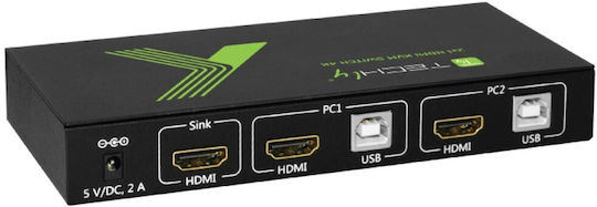 Techly IDATA KVM-HDMI2U Comutator KVM și de date 028696