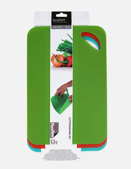 Excellent Houseware Σετ Επιφάνεια Κοπής Πλαστική Πολύχρωμη 29x19cm 4τμχ