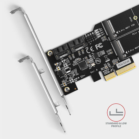 Controler Axagon Pces-sa4m2 Controler Pcie 2x Sata Intern 6g + 2x Intern M.2 B-key Sata Sp & Lp