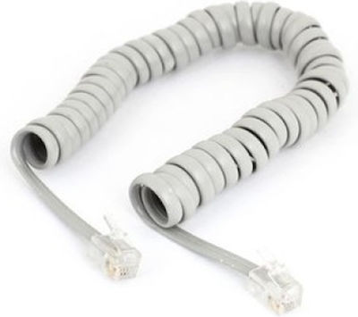 Lineme Spiral Telephone Cable RJ11 6P4C 5m Gray (12-05034-3)