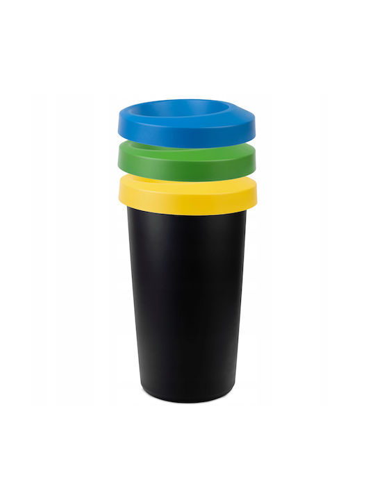 Kadax Coș de Reciclare Plastic Negru 25lt 3buc