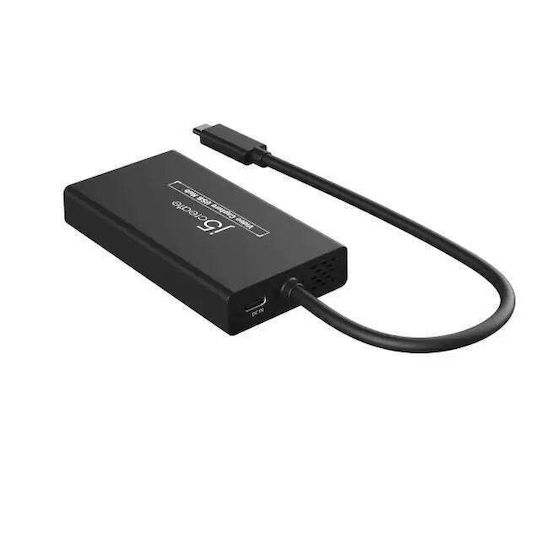 J5create JVA01 USB-C Docking Station with HDMI 4K PD and Support for 2 Monitors Black