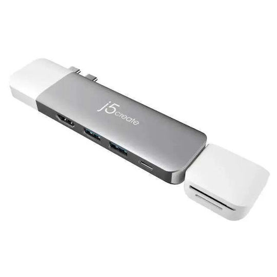 J5create Ultradrive Kit USB-C Докинг станция с HDMI 4K PD Сребрист
