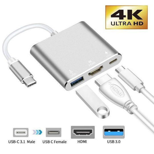 USB-C Docking Station with HDMI 4K Silver (06.005.0054)