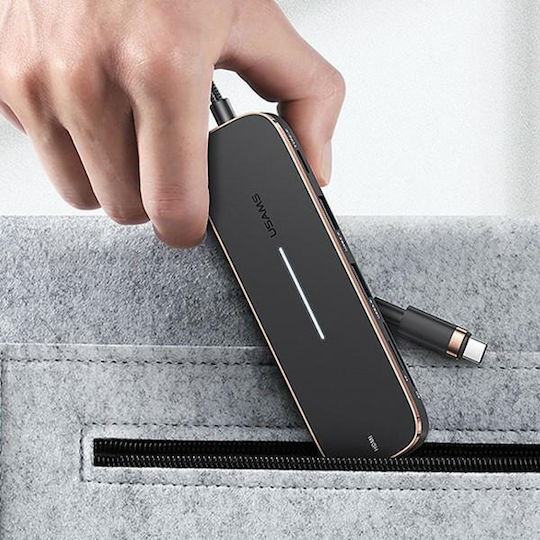 Usams USB-C Докинг станция с HDMI Черен (SJ578HUB01)