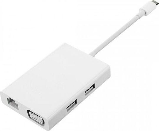 Xiaomi ZJQ04TM USB-C / USB-A Docking Station με 4K Ethernet Λευκό