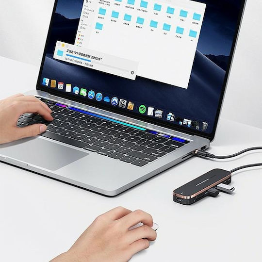 Usams SJ575 USB-C Stație de andocare cu HDMI 4K PD Negru