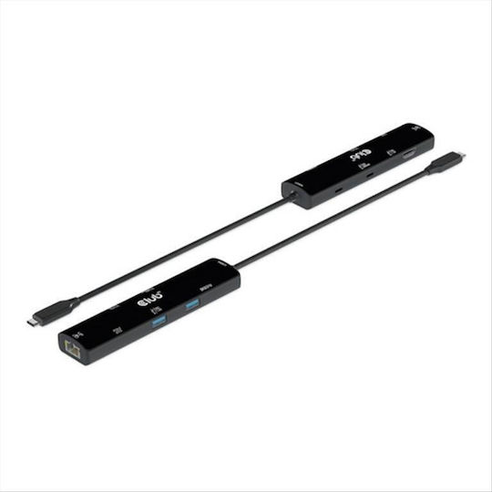 Club3D USB-C Stație de andocare cu HDMI 4K PD Ethernet Negru (CSV-1599)