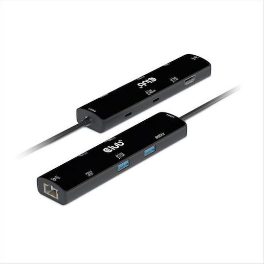Club3D USB-C Stație de andocare cu HDMI 4K PD Ethernet Negru (CSV-1599)