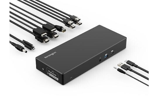 Kensington K33603EU USB-C Docking Station with HDMI/DisplayPort 4K PD Ethernet and Support for 2 Monitors Black