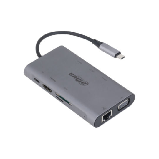 Dahua USB-C Докинг станция с HDMI 4K PD Етърнет Сив (000000000000713327)