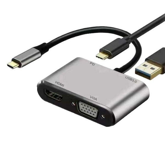 ATC USB-C Docking Station mit HDMI PD Silber (06.005.0071)