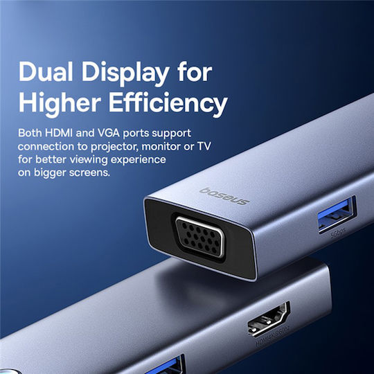 Baseus 7in1 UltraJoy USB-C Docking Station with HDMI 4K PD Gray