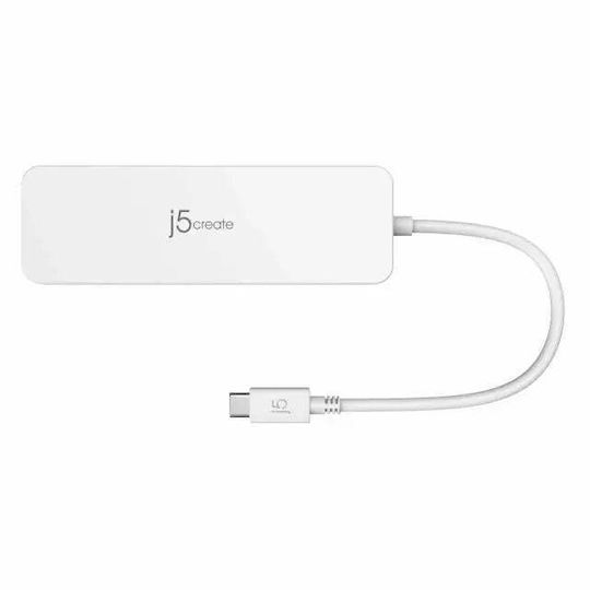J5 Create USB-C Docking Station με HDMI 4K PD Λευκό (JCD373-N)