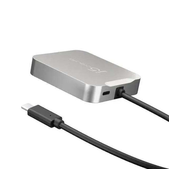 J5 Create USB-C Docking Station με HDMI 4K PD Ethernet Ασημί (JCD391-N)