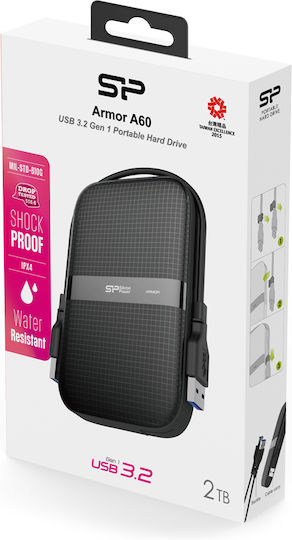 Silicon Power Armor A60 USB 3.1 External 2.5" HDD 2TB Black/Black