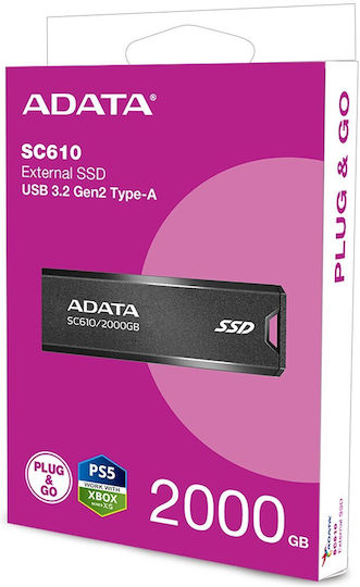 Adata SC610 USB 3.2 Extern SSD 2TB Negru