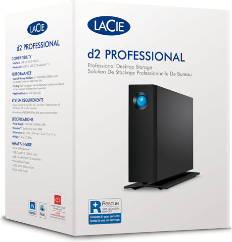 Lacie D2 Professional USB 3.2 / USB-C Εξωτερικός HDD 20TB 3.5" Μαύρο