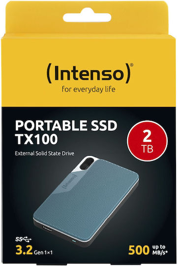 Intenso TX100 USB 3.2 Външен SSD 2000ГБ 2.5" Син