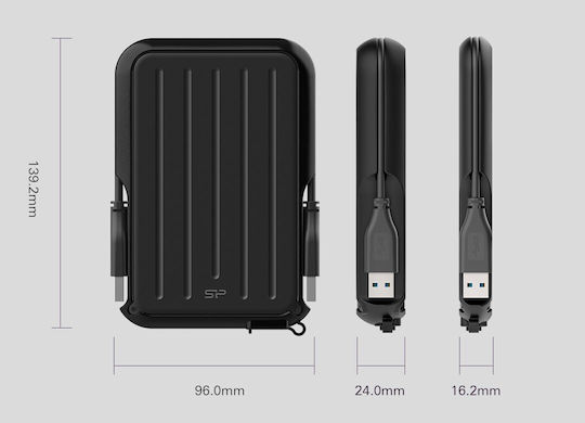 Silicon Power Armor A66 USB 3.2 External 2.5" HDD 2TB Black / Blue