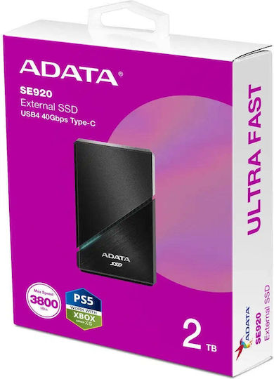 Adata Elite SE920 USB-C External SSD 2TB Black