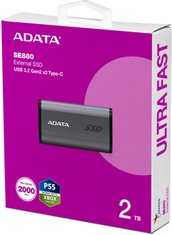 Adata SE800 USB-C Externe SSD 2TB 2.5" Gray