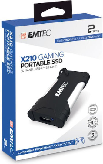 Emtec X210G Gaming USB-C External 2.5" SSD 1TB Black