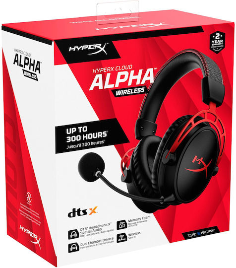 HyperX Cloud Alpha Wireless Over Ear Gaming Headset with USB Connectivity Black/Red