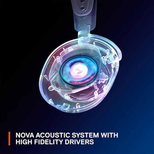 SteelSeries Arctis Nova 7P Fără fir Over Ear Gaming Headset cu conexiune Bluetooth / USB Negru