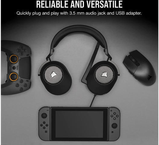 Corsair HS65 Surround Over Ear Gaming Headset with Connection 3.5mm Carbon