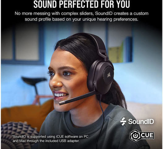 Corsair HS65 Surround Over Ear Gaming Headset with Connection 3.5mm Carbon